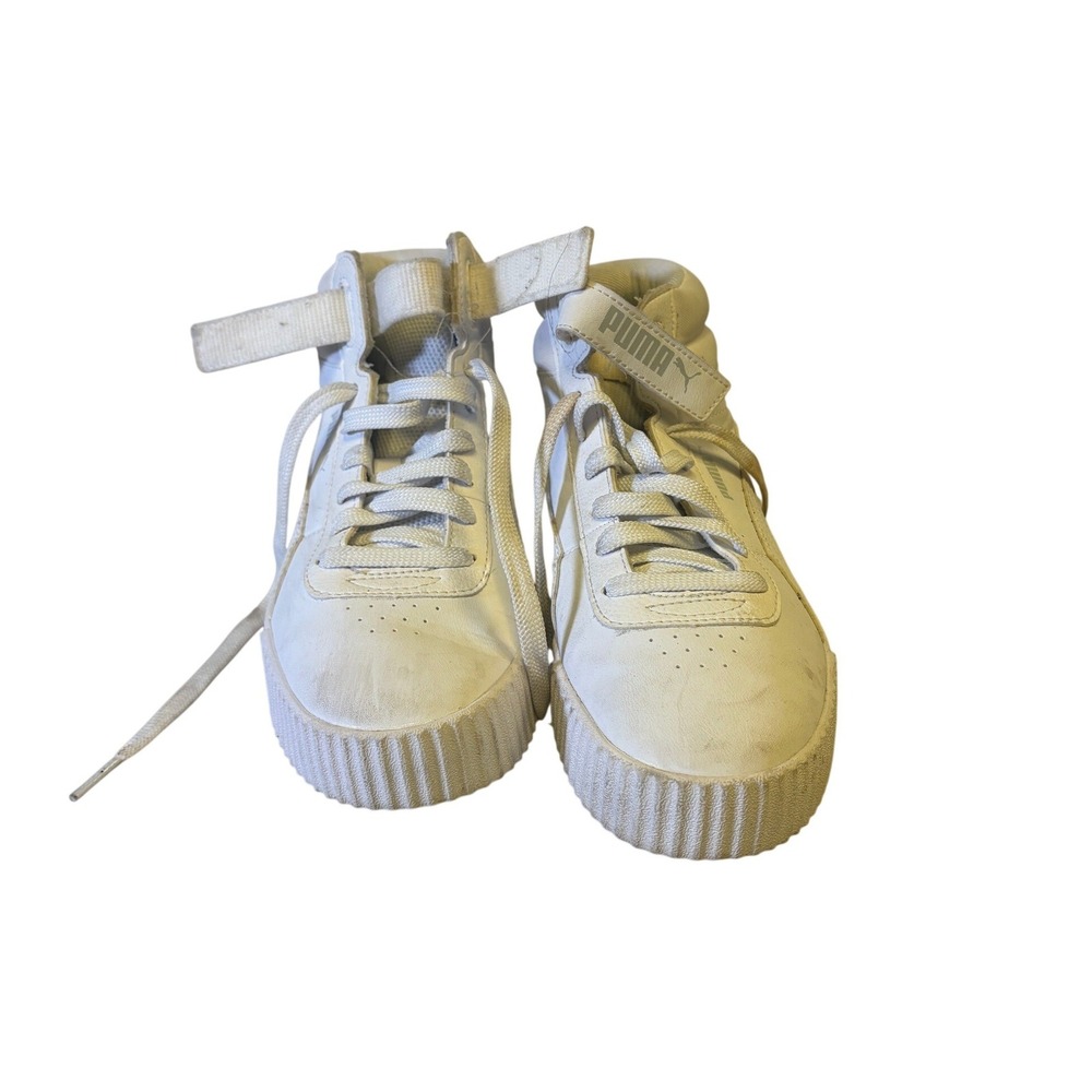 Puma Carina Mid White High Top Platform Sneakers Shoes‎ 373233-02 Womens size 8